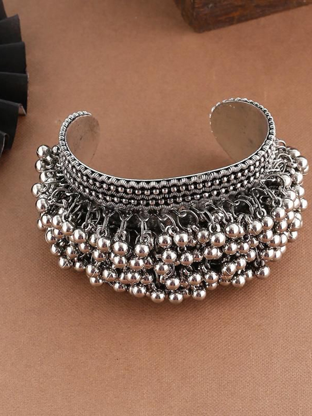 

Krelin Women Silver-Toned German Silver Brass-Plated Cuff Bracelet