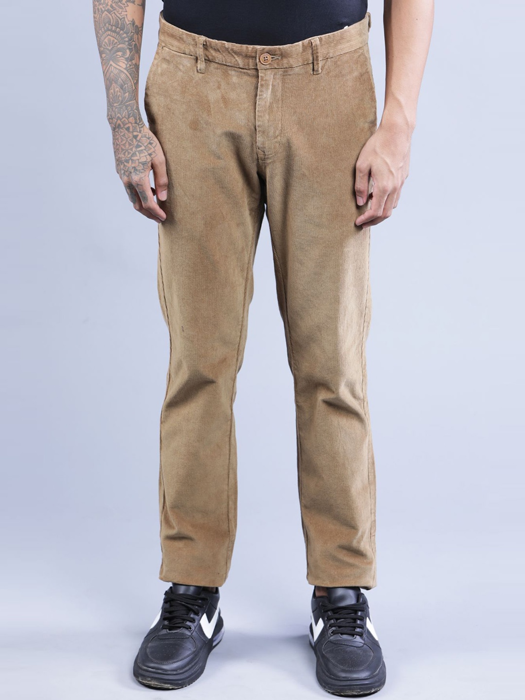 

t-base Men Camel Brown Solid Chinos