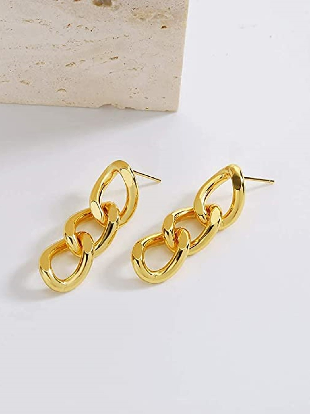 

EL REGALO Gold-Plated Geometric Drop Earrings