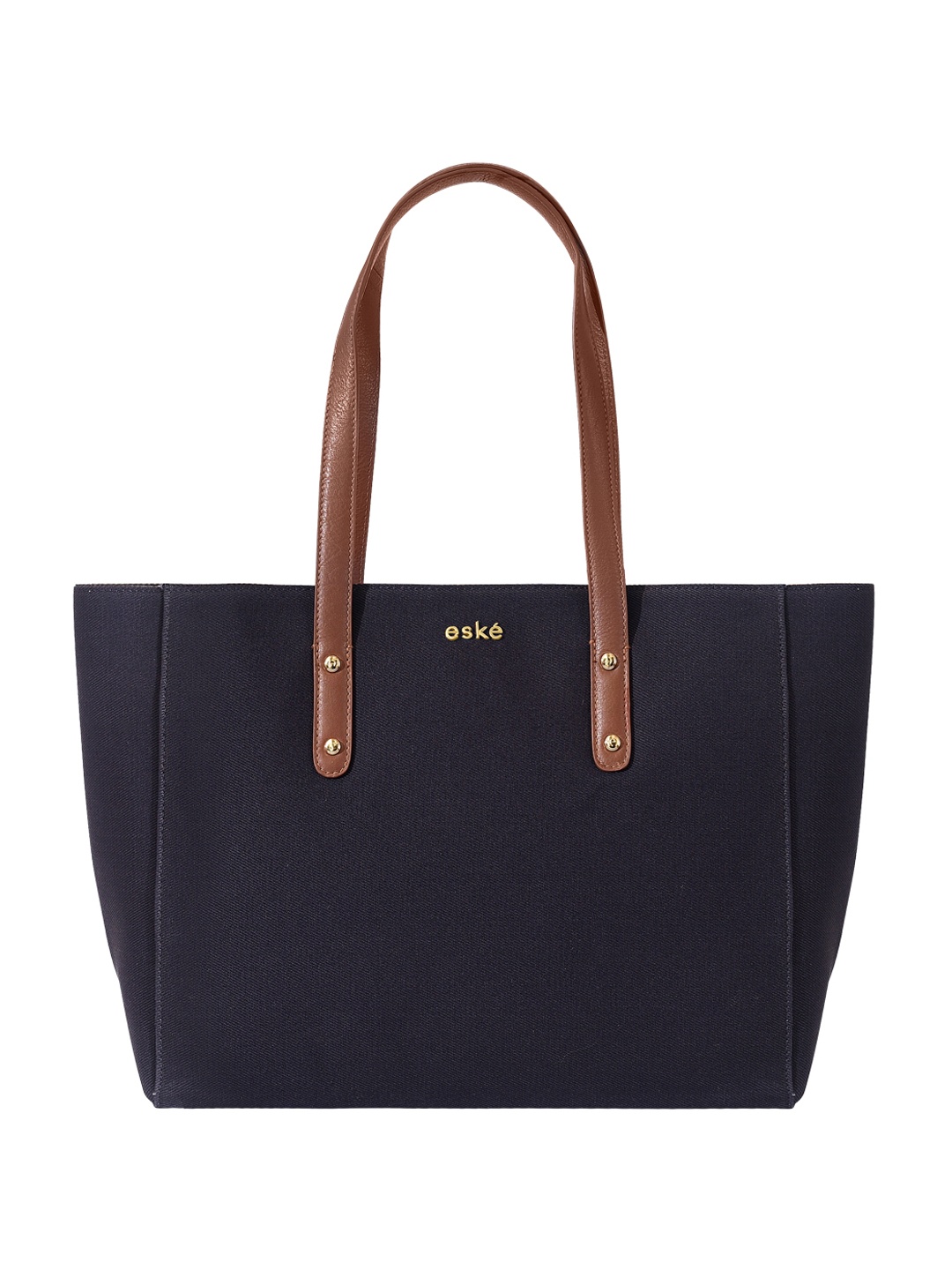 

Eske Alva Women Textured Shopper Canvas Oversized Tote Bag, Navy blue