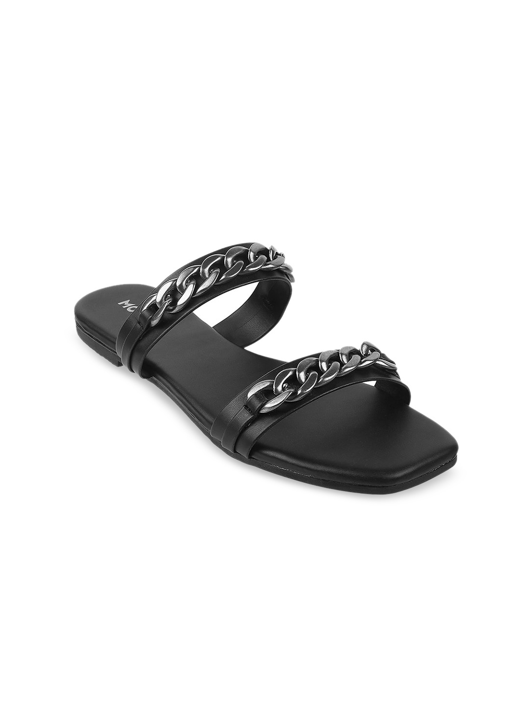 

Mochi Women Black Open Toe Flats