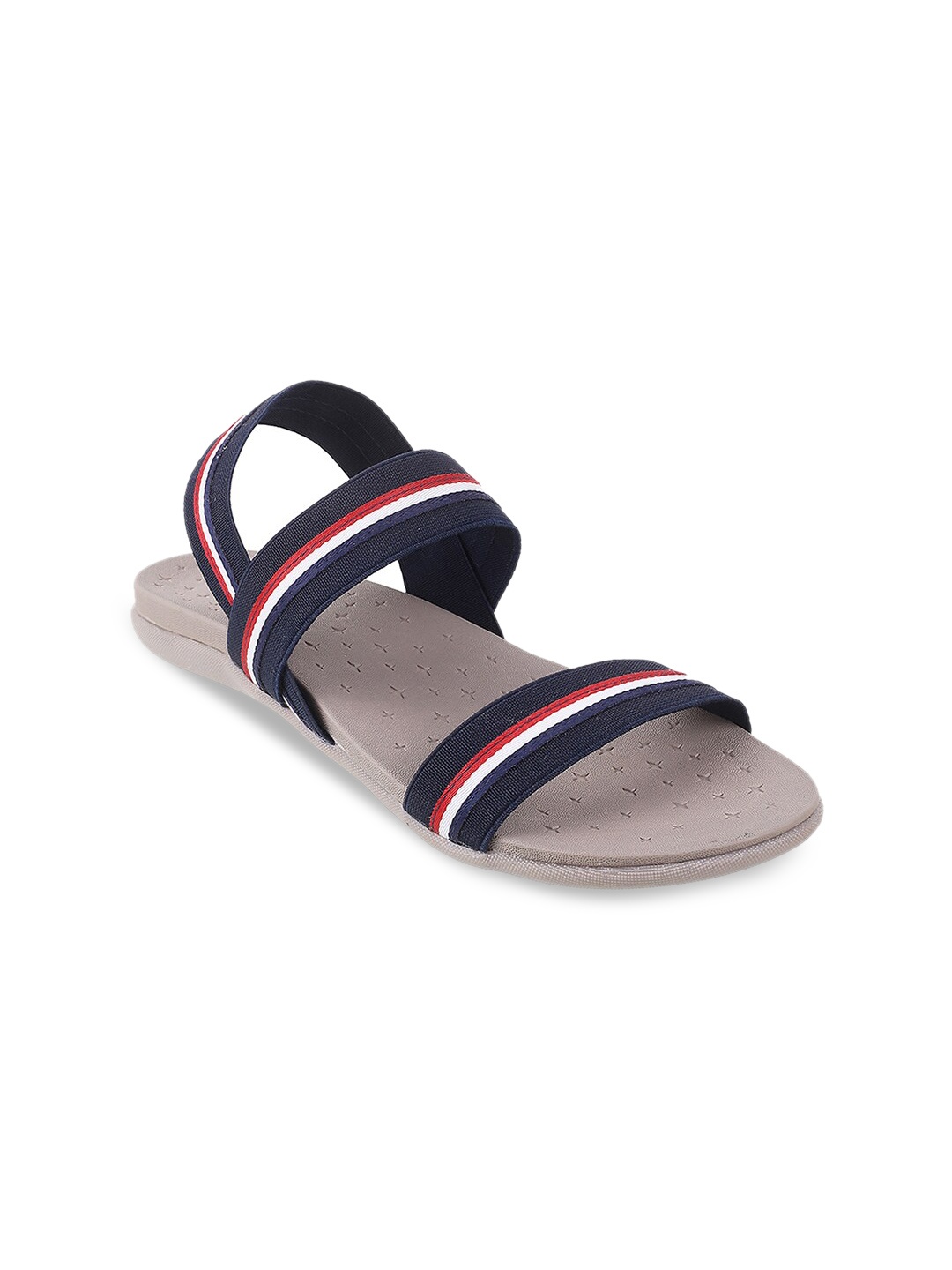 

Mochi Women Blue Striped Open Toe Flats