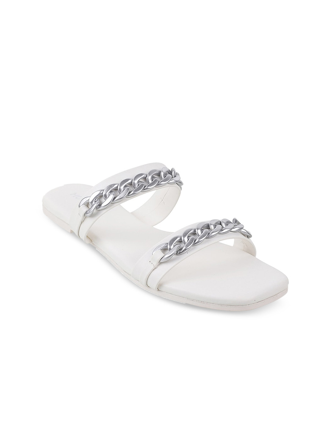 

Mochi Women White Open Toe Flats