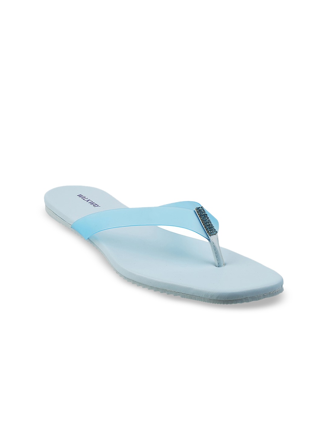 

WALKWAY by Metro Women Blue Solid Synthetic T-Strap Flats