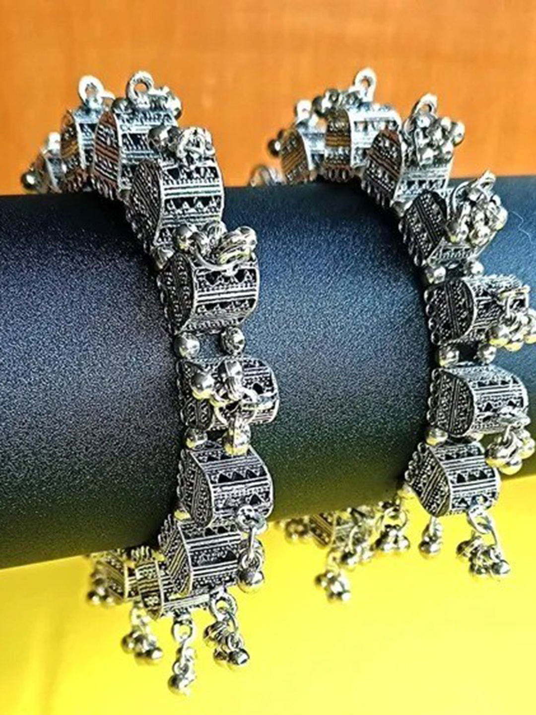 

Krelin Set Of 2 Oxidised Bangles, Silver