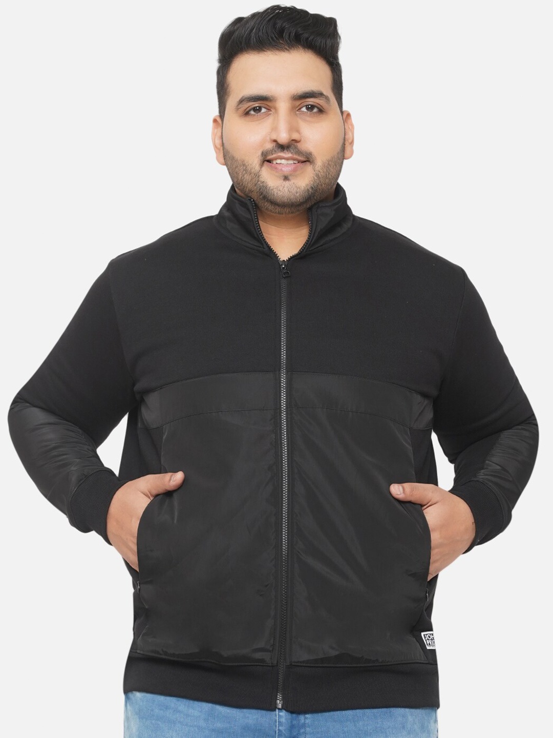 

John Pride Plus-Size Men Black Sweatshirt