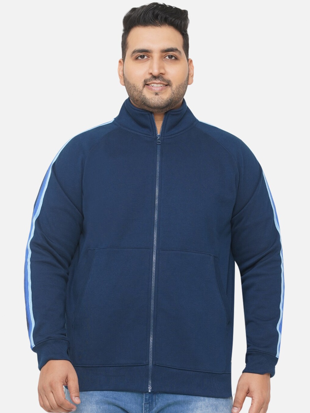 

John Pride Plus-Size Men Navy Blue Sweatshirt