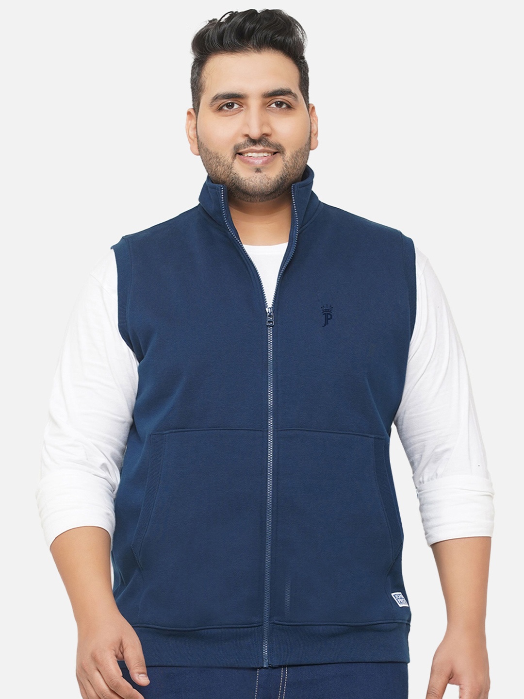 

John Pride Plus-Size Men Navy Blue Sweatshirt