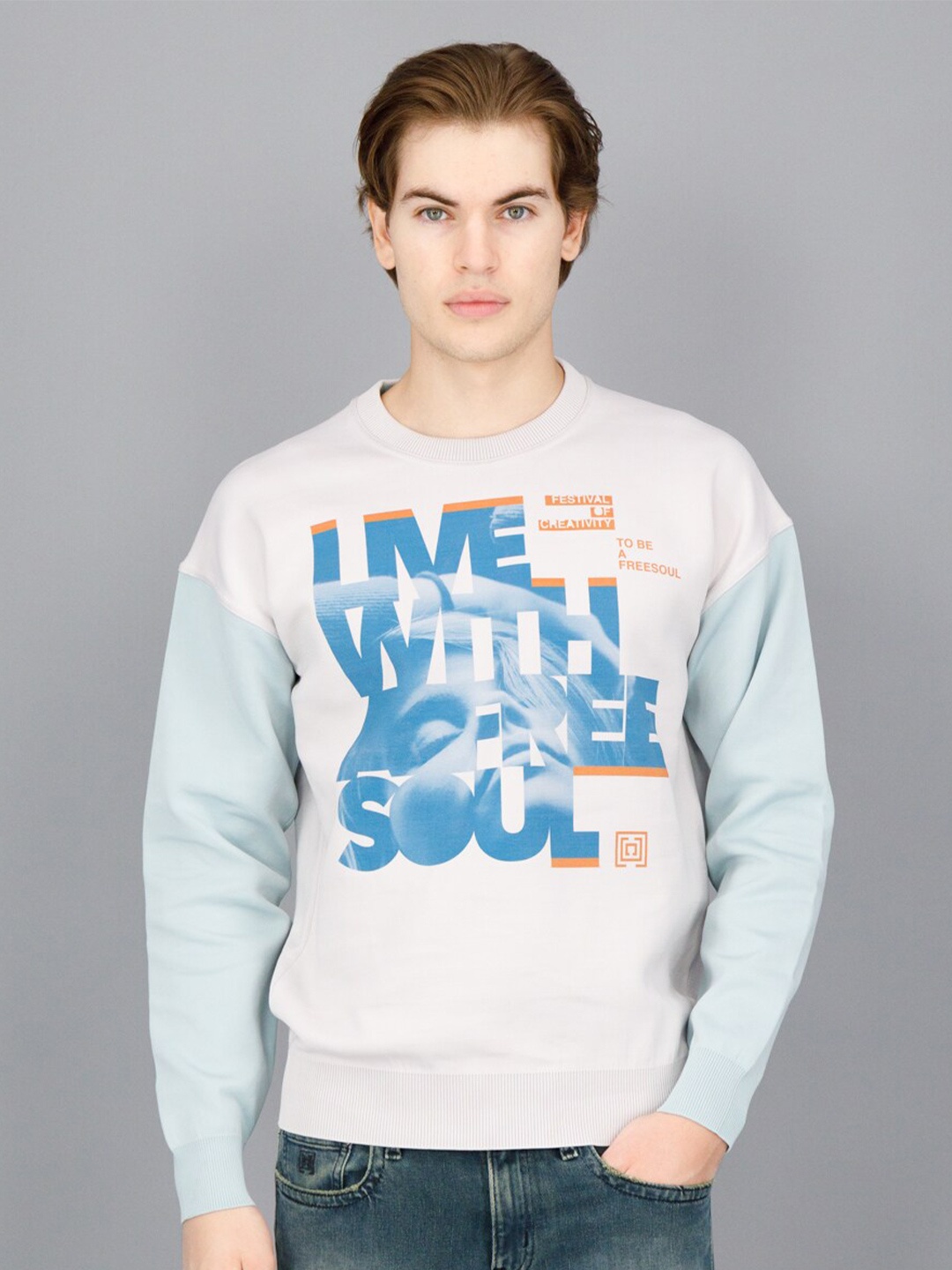 

FREESOUL Men Printed Sweatshirt, Off white