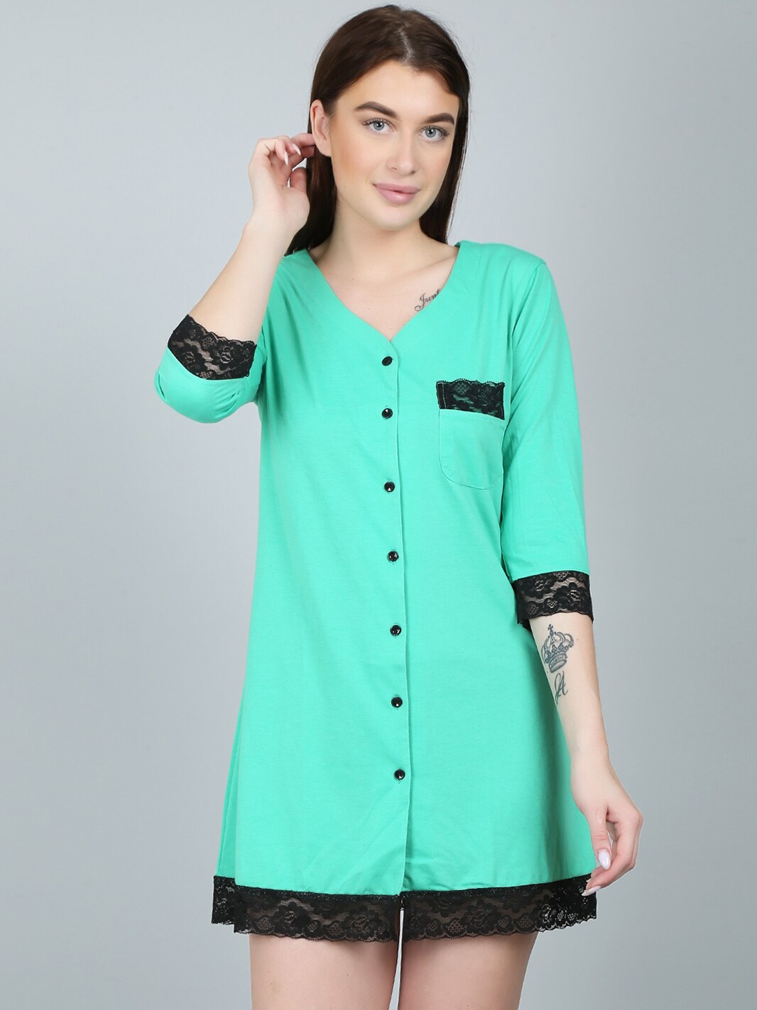 

N-Gal Sea Green Shirt Nightdress