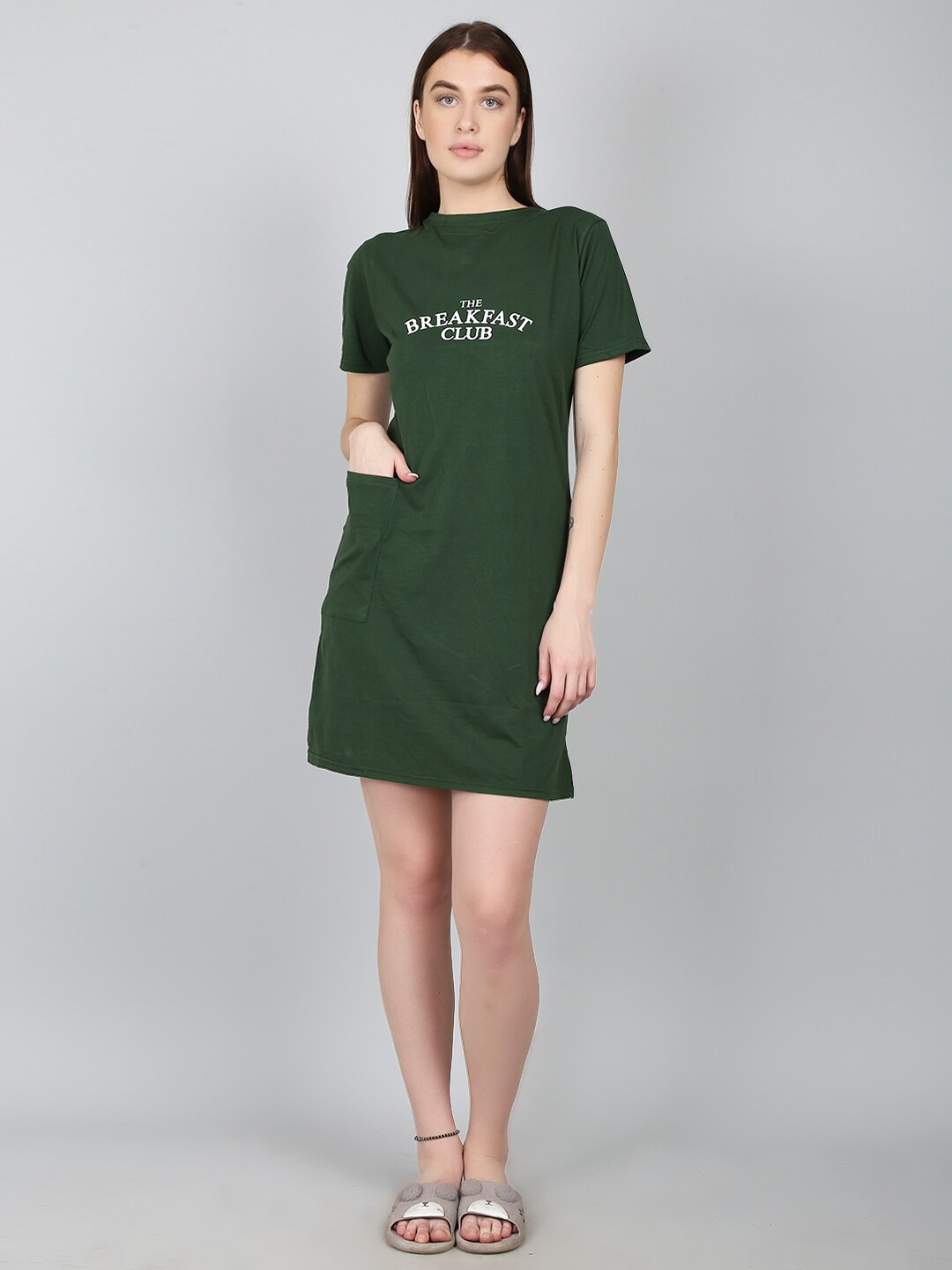 

N-Gal Green Printed Nightdress