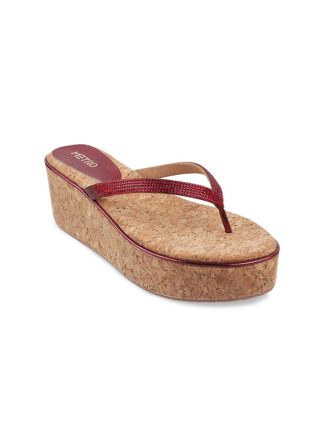 

Metro Maroon Wedge Sandals