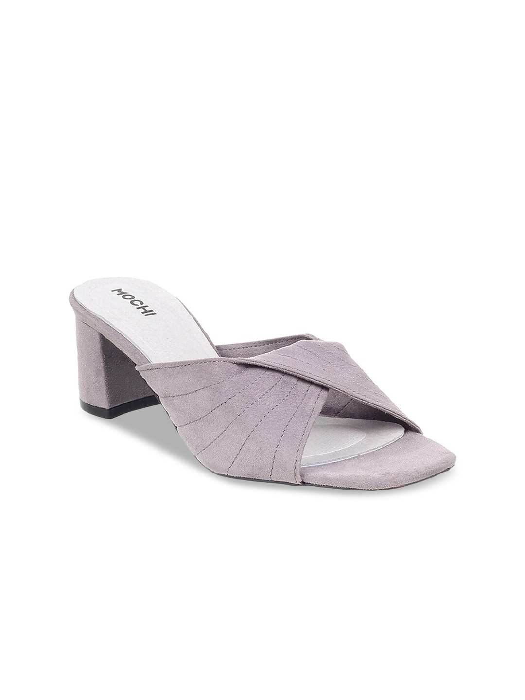 

Mochi Grey Block Mules
