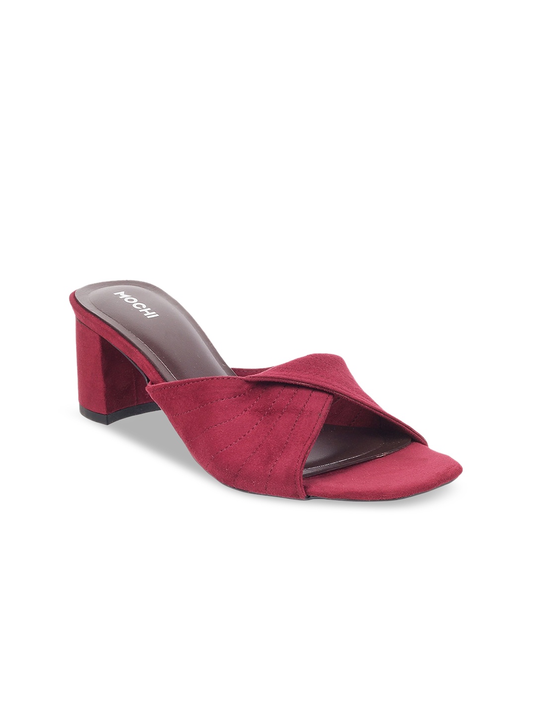 

Mochi Maroon Block Sandals