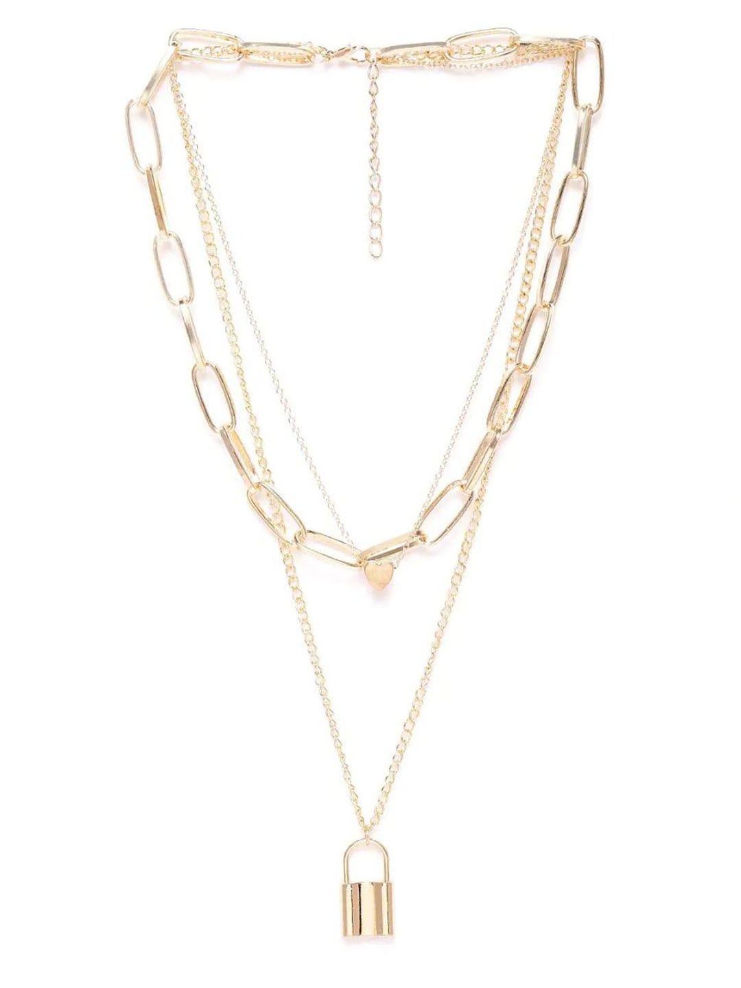 

LAFORWORD Gold-Toned Brass Gold-Plated Layered Necklaces