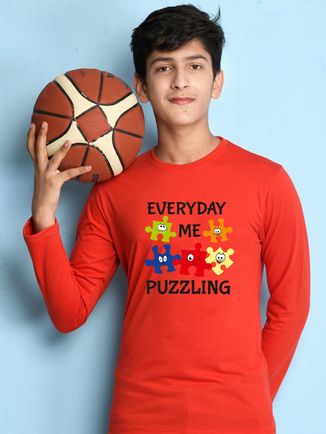 

NUSYL Boys Red Printed T-shirt