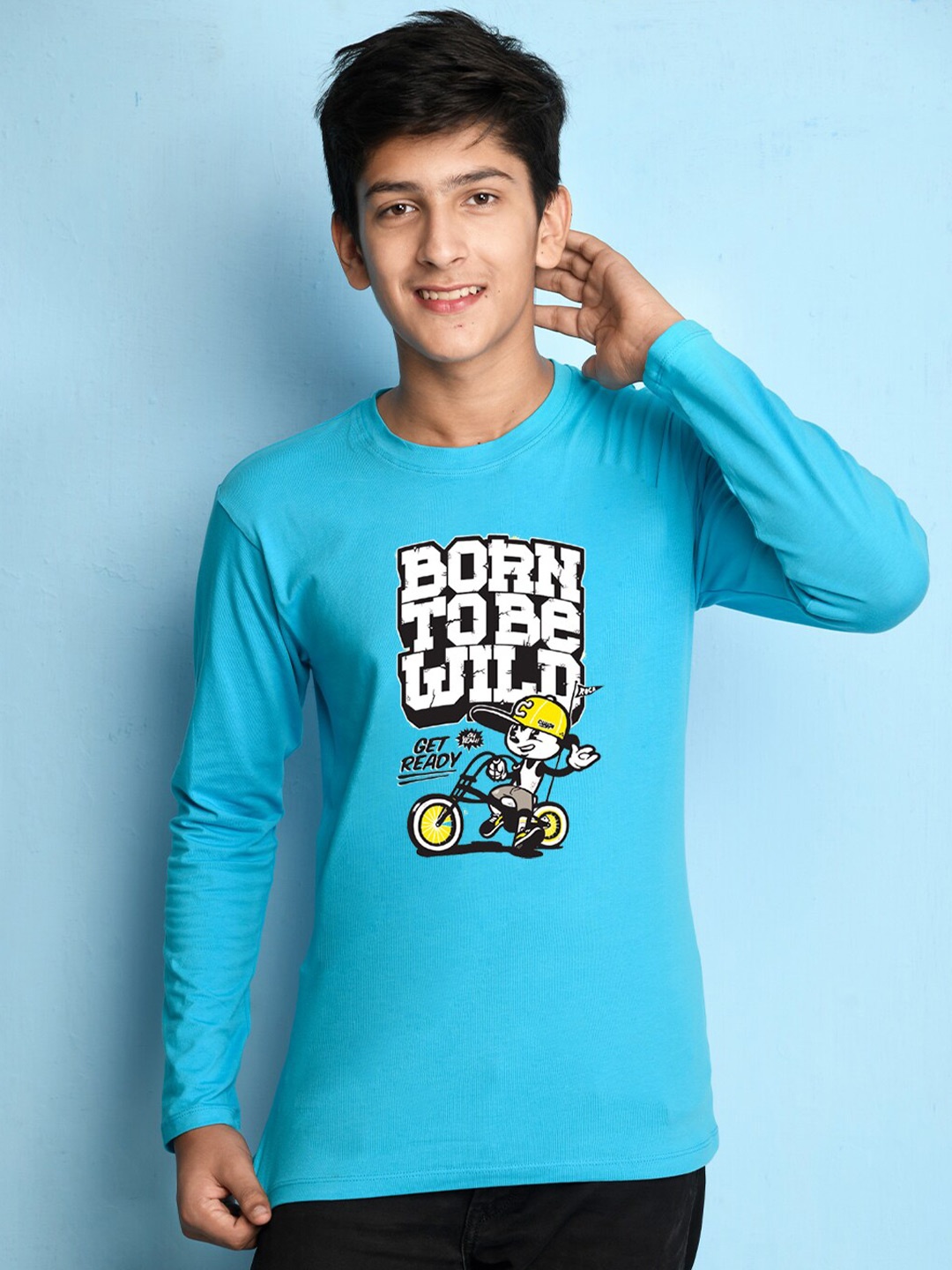 

NUSYL Boys Blue Printed T-shirt