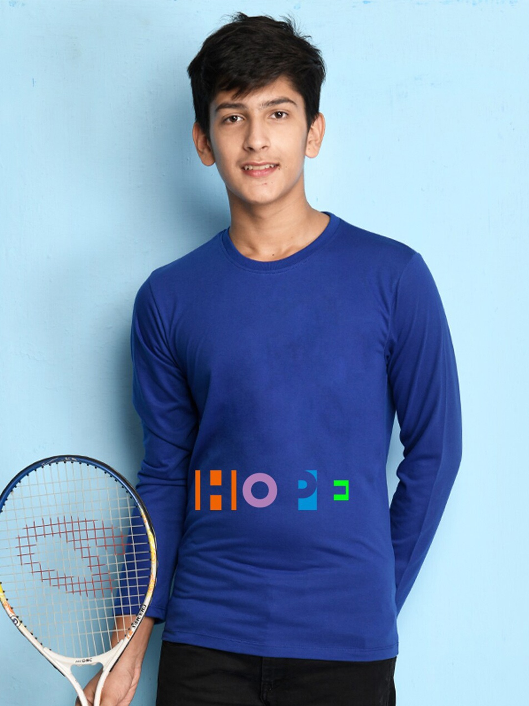 

NUSYL Boys Blue Solid T-shirt