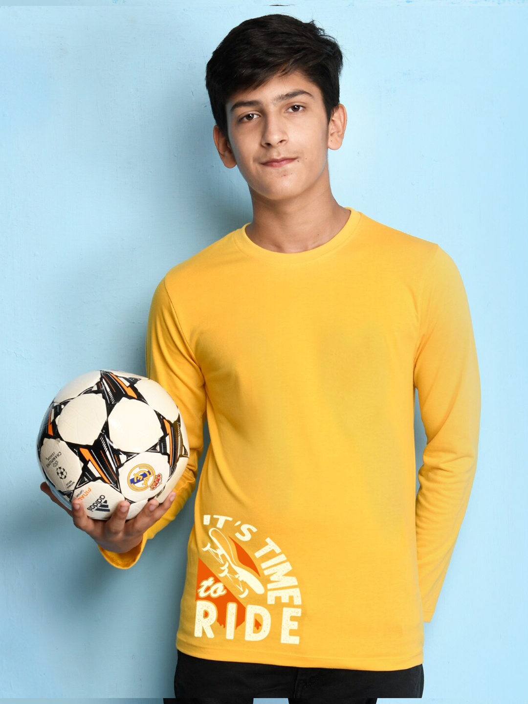 

NUSYL Boys Yellow Printed T-shirt