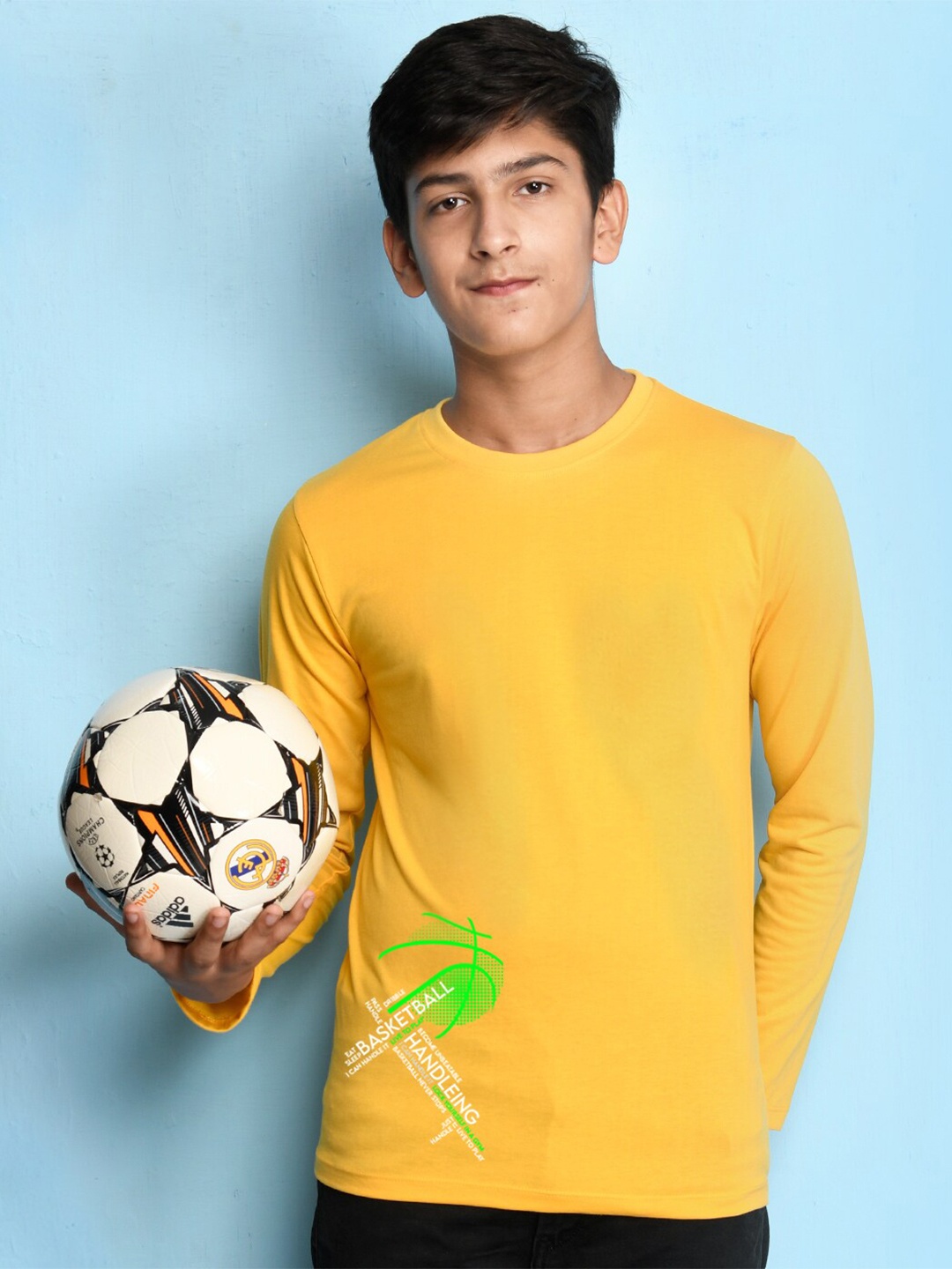 

NUSYL Boys Yellow Printed T-shirt