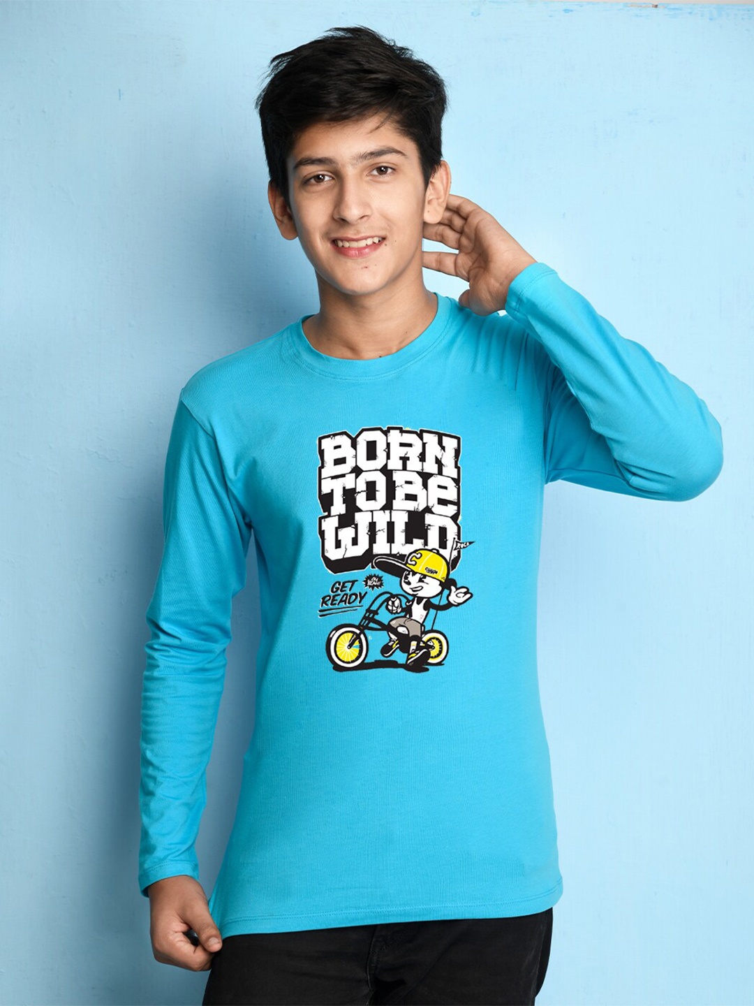 

NUSYL Boys Blue Printed T-shirt