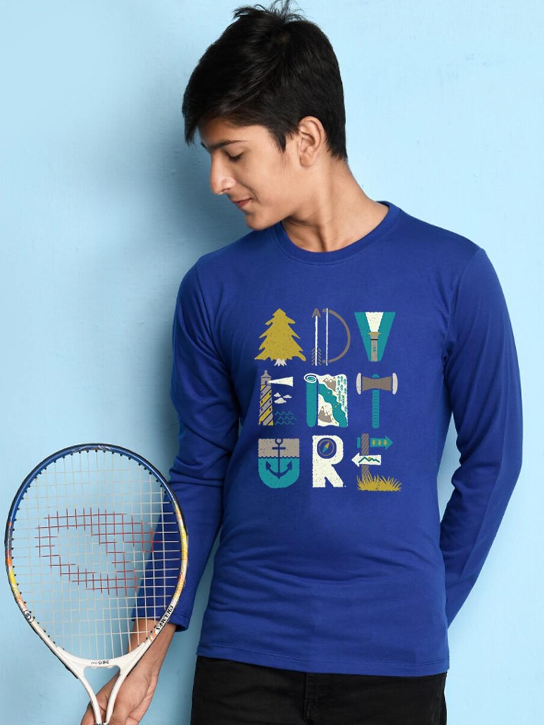 

NUSYL Boys Blue Printed T-shirt