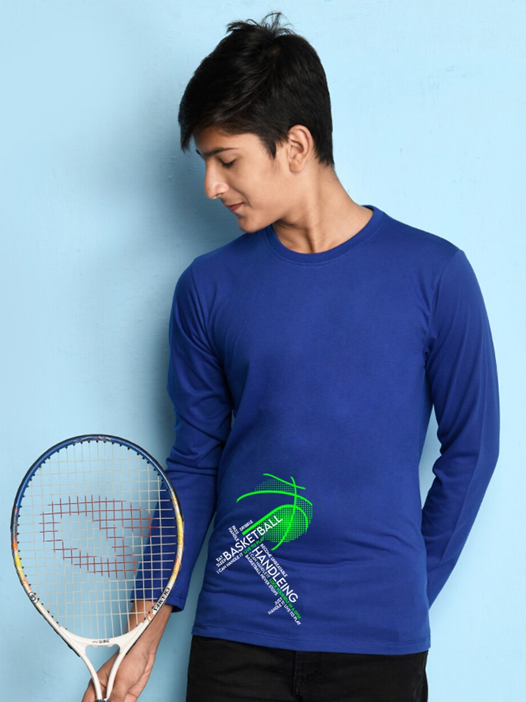 

NUSYL Boys Blue Typography T-shirt