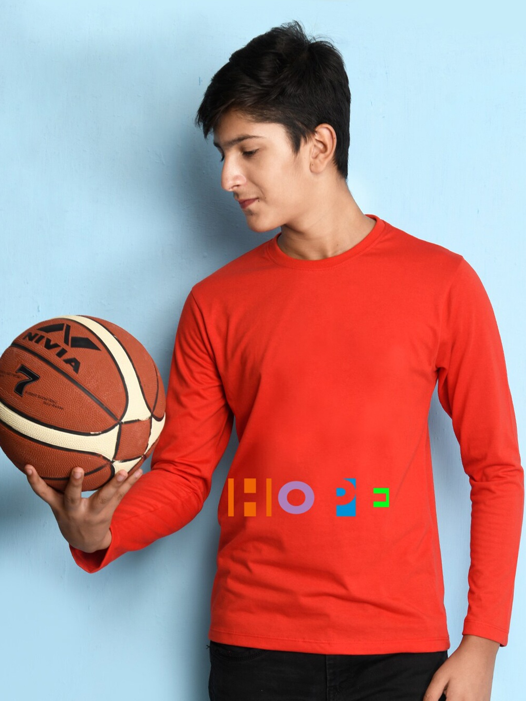 

NUSYL Boys Red Typography T-shirt