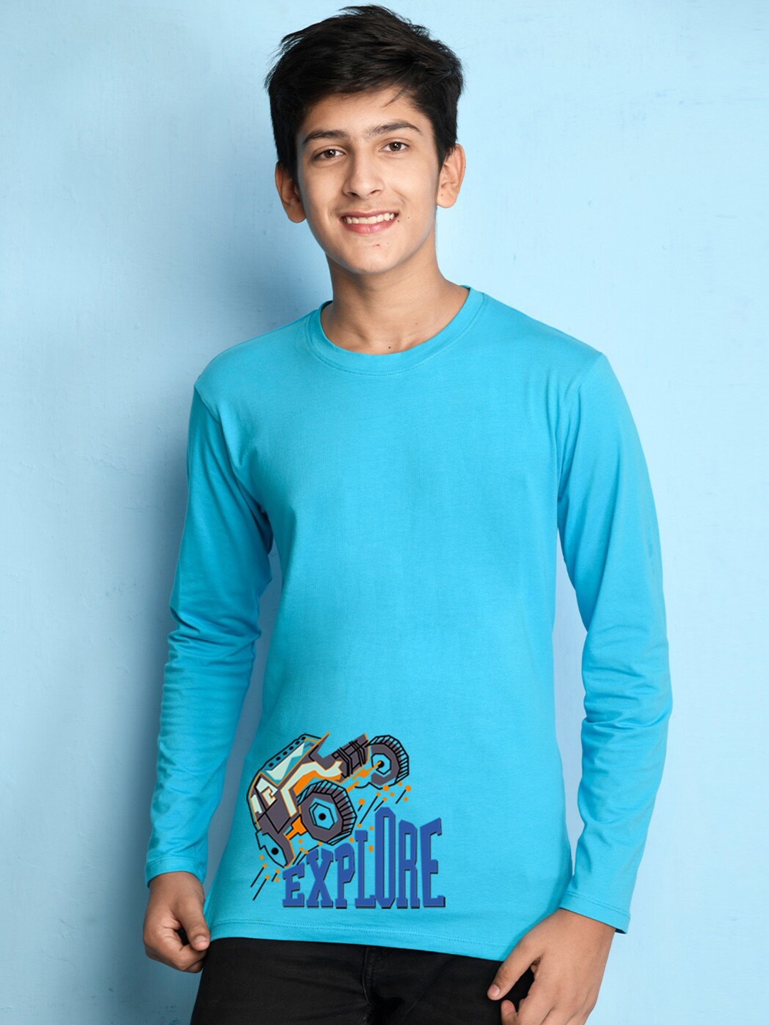 

NUSYL Boys Blue Placement Print T-shirt