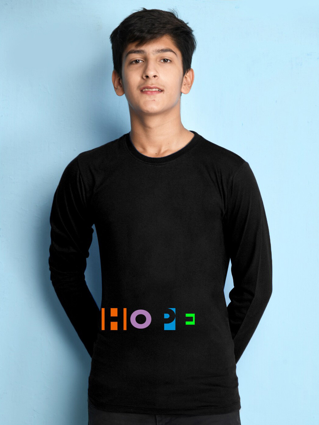 

NUSYL Boys Black Typography T-shirt