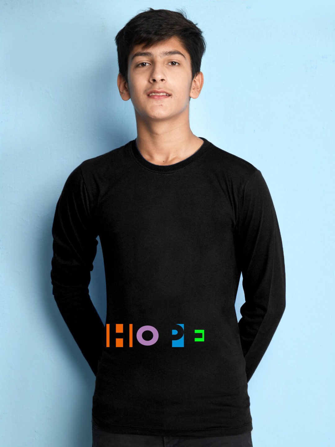 

NUSYL Boys Black Typography T-shirt