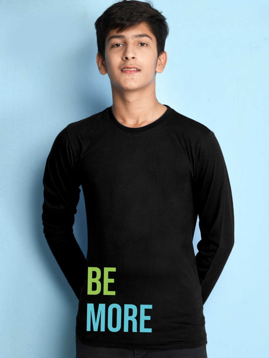 

NUSYL Boys Black Typography T-shirt