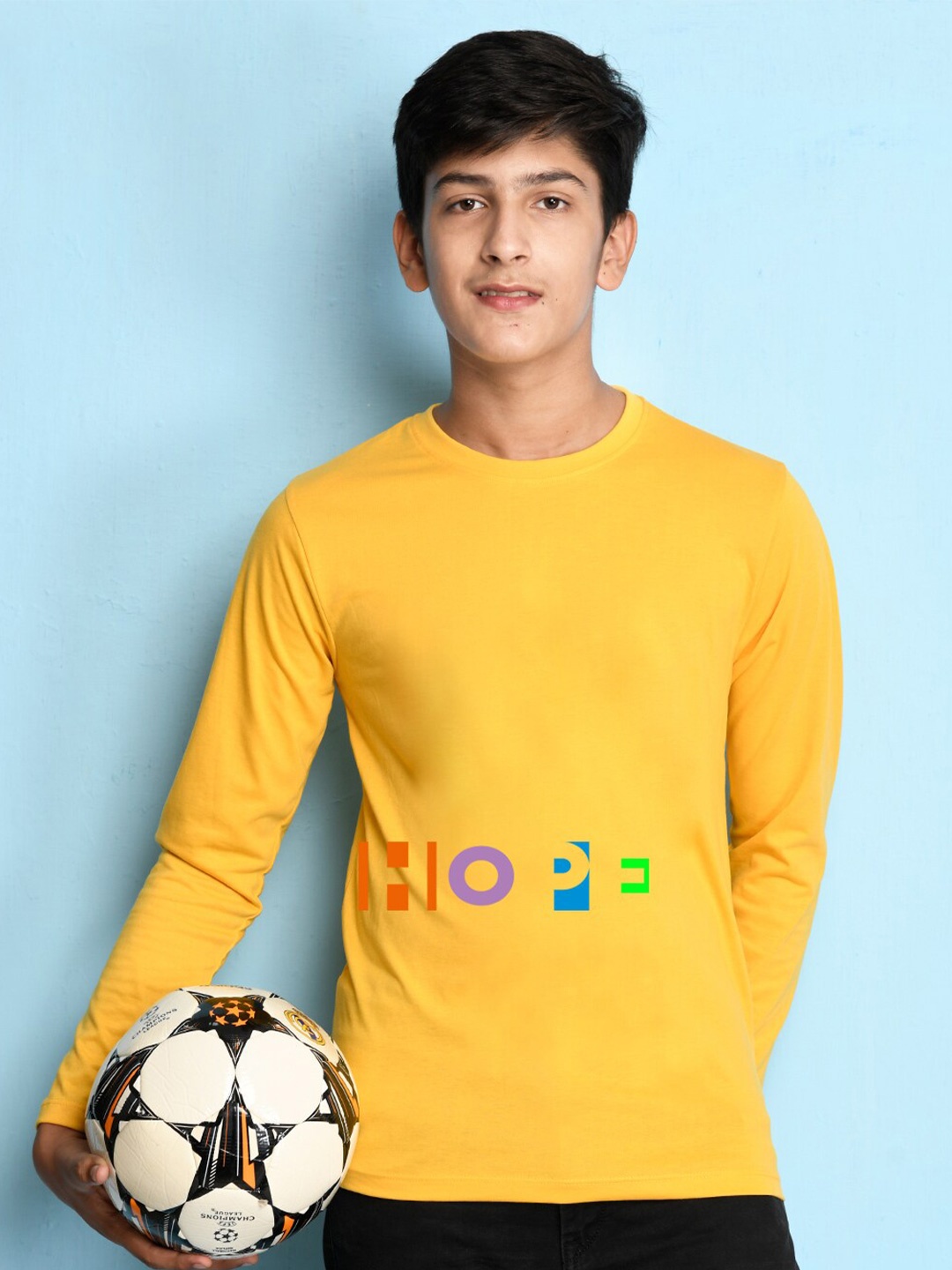 

NUSYL Boys Yellow Typography Printed T-shirt