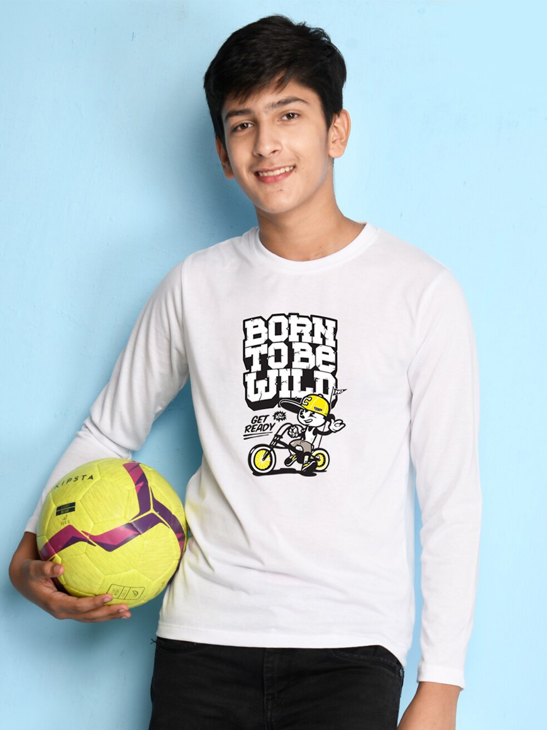 

NUSYL Boys White Printed T-shirt