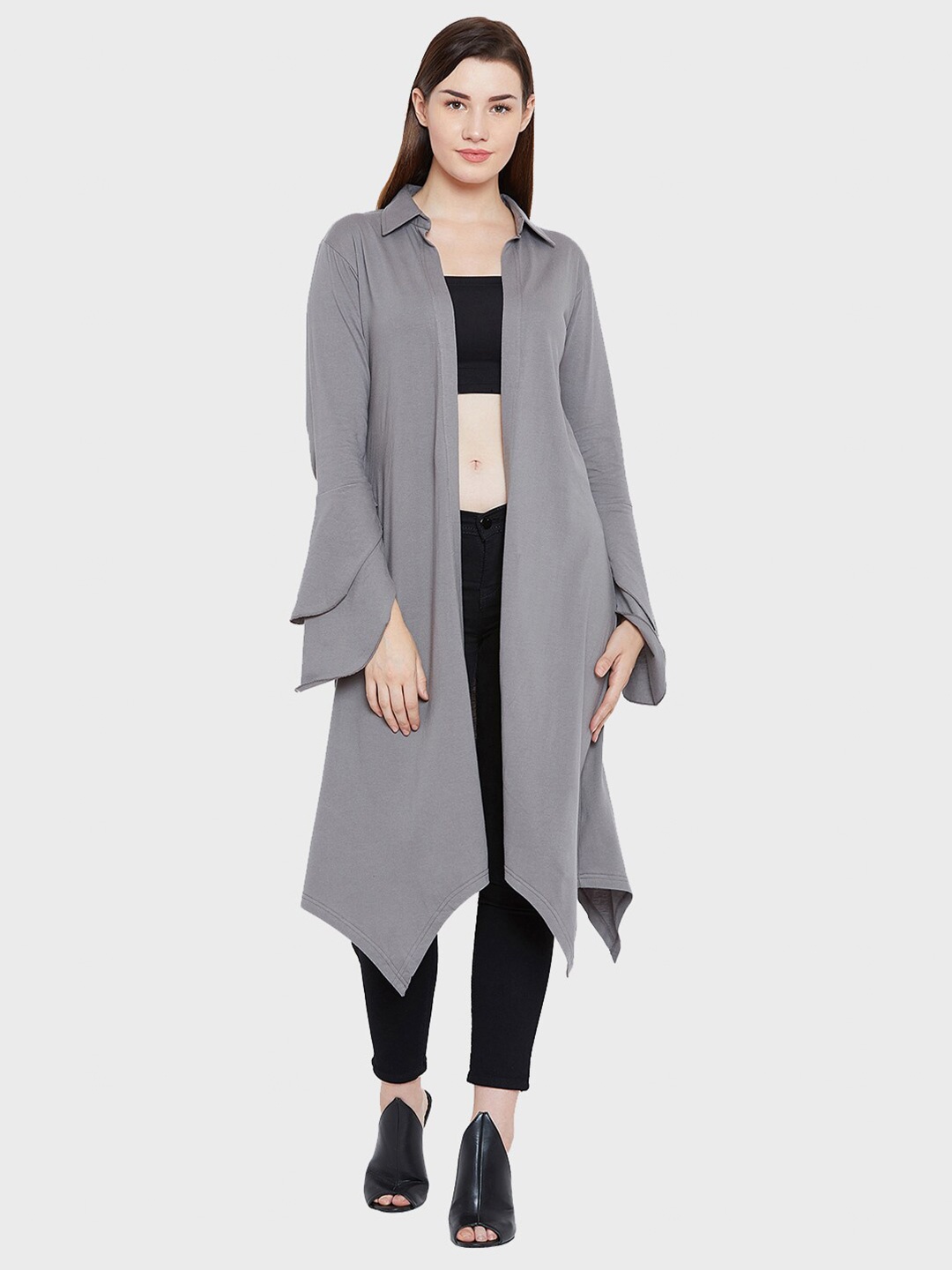 

Hypernation Women Grey Longline Shrug