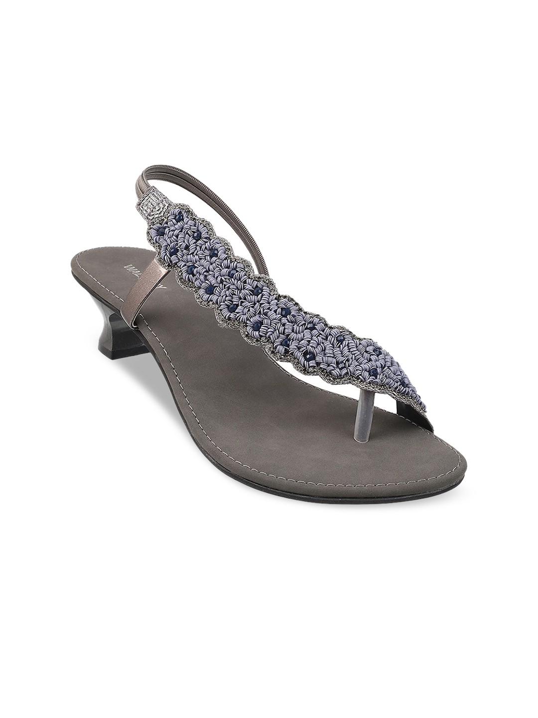 

WALKWAY by Metro Grey Embellished Kitten Sandals