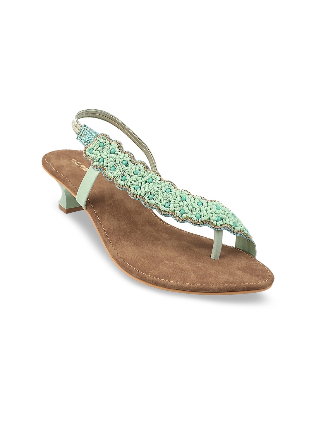 

WALKWAY by Metro Green Embellished Kitten Sandals