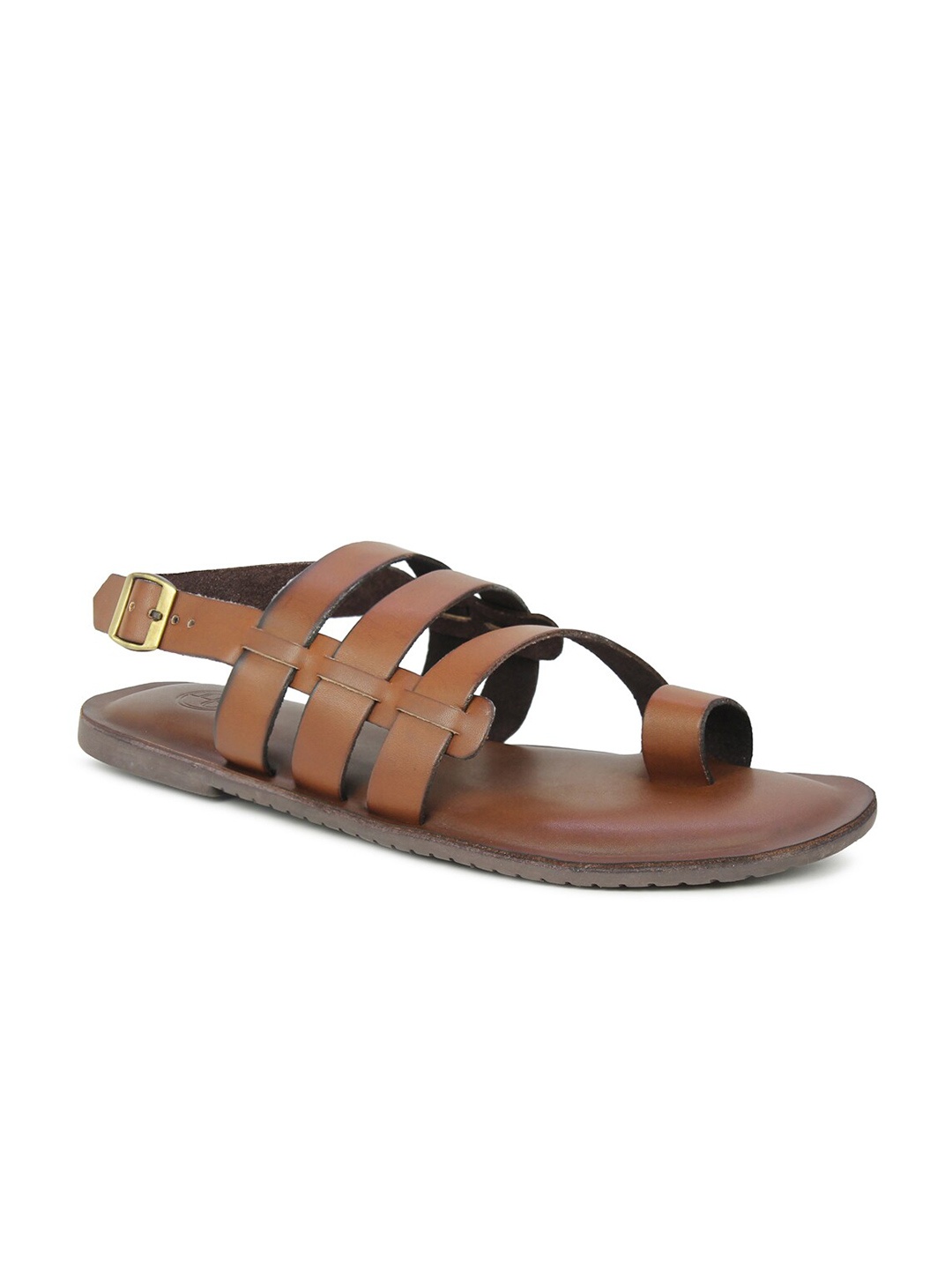 

PRIVO Men Brown Leather Comfort Sandals