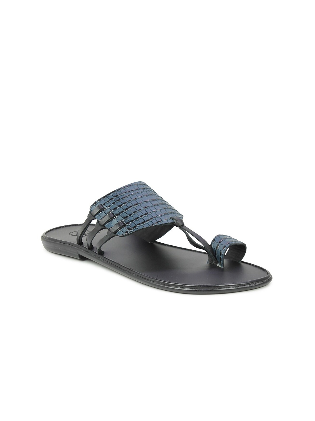 

PRIVO by Inc.5 Men Blue Leather Comfort Sandals