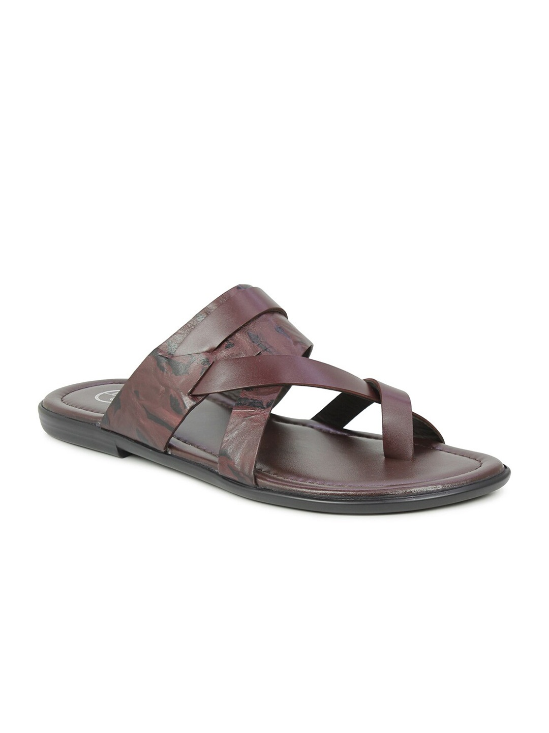 

PRIVO by Inc.5 Men Brown Leather Comfort Sandals