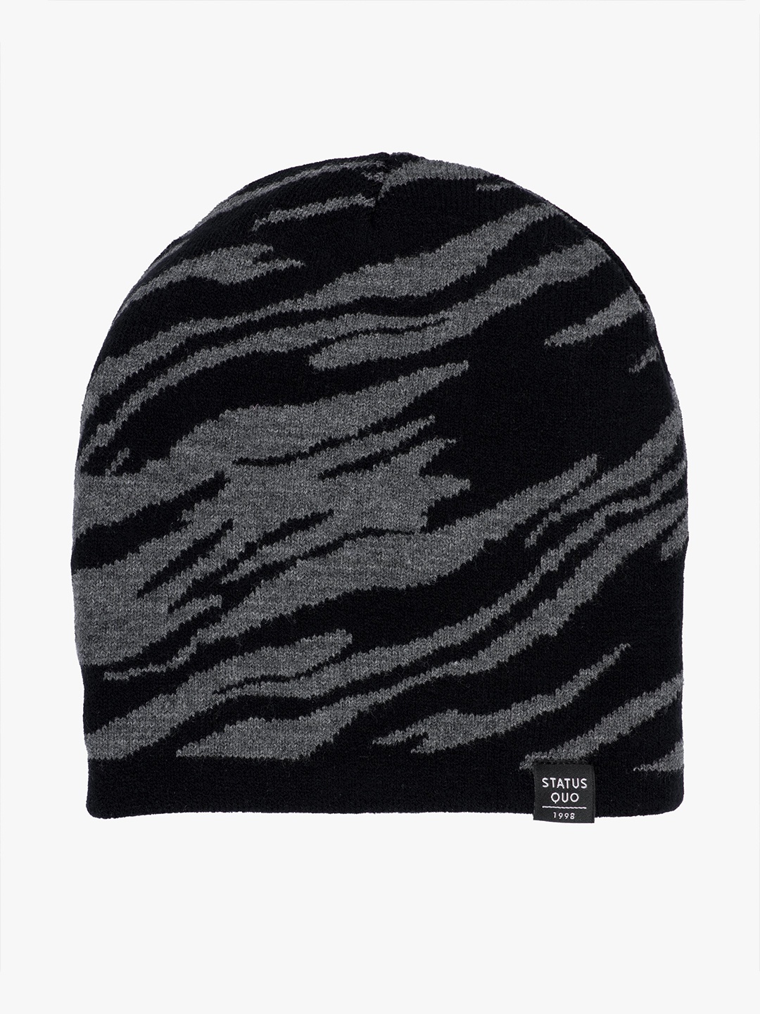 

Status Quo Men Black & Grey Printed Beanie