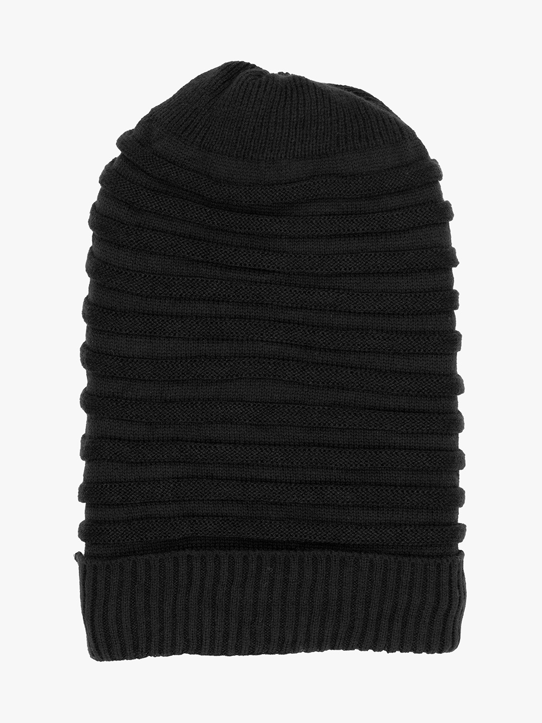 

Status Quo Men Black Self Design Winter Beanie