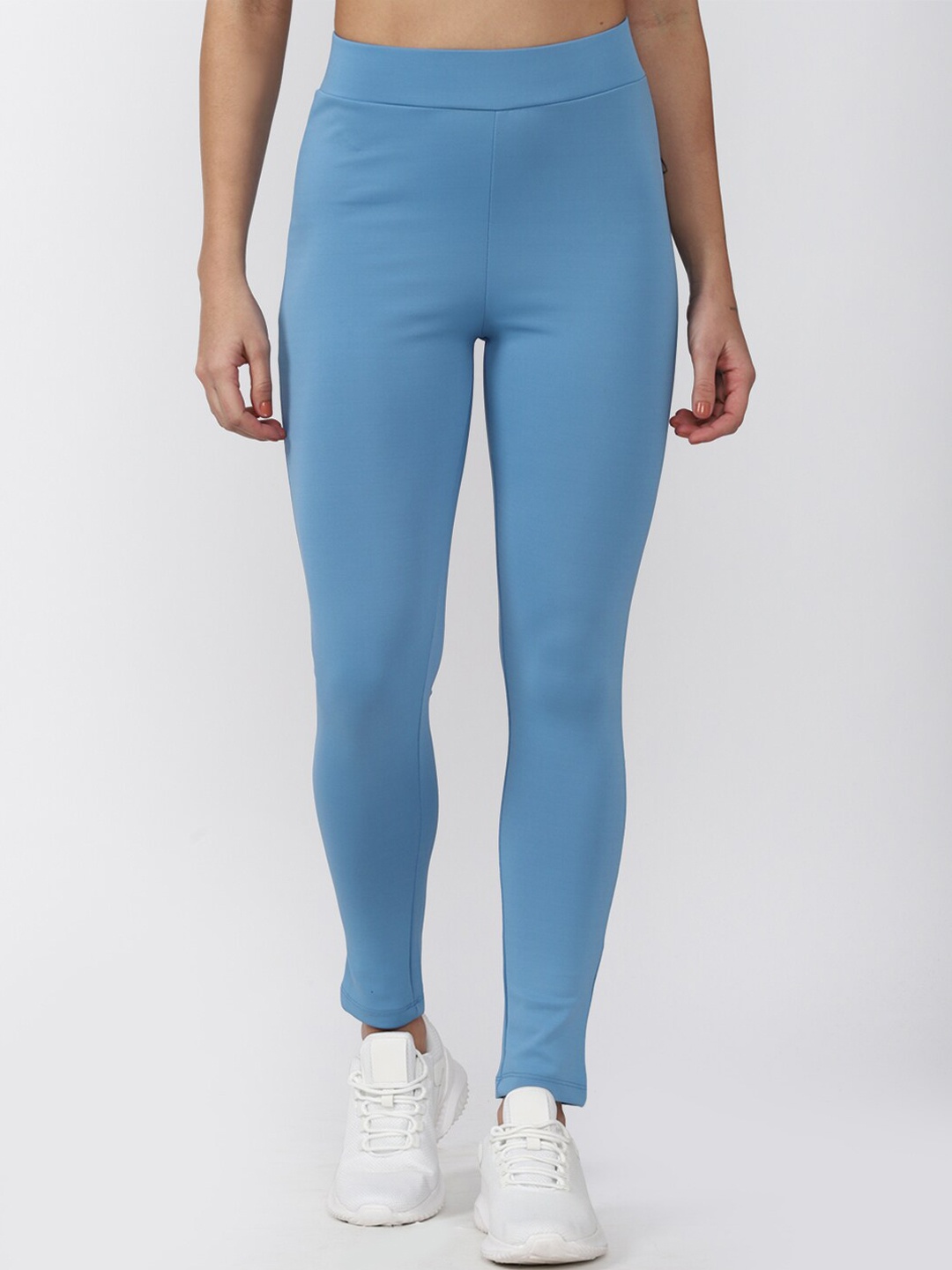 

FOREVER 21 Women Blue Solid Ankle-Length Leggings