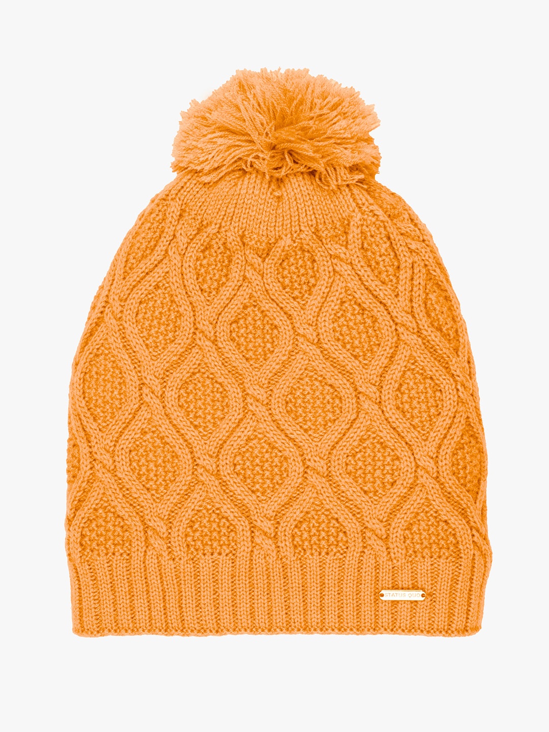 

Status Quo Women Mustard Self Design Acrylic Beanie