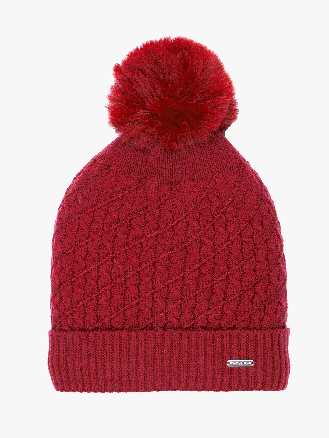 

Status Quo Women Maroon Knitted Beanie