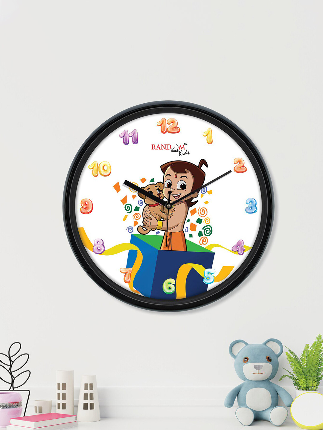 

RANDOM Off White & Black Chhota bheem Printed Wall Clock