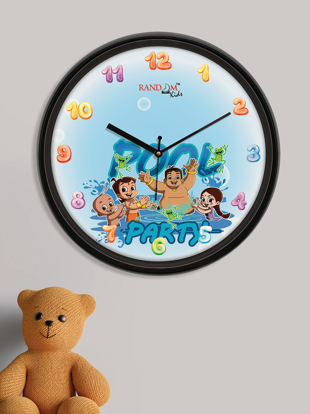 

RANDOM Black Chhota Bheem Stylish Wall Clock, Blue