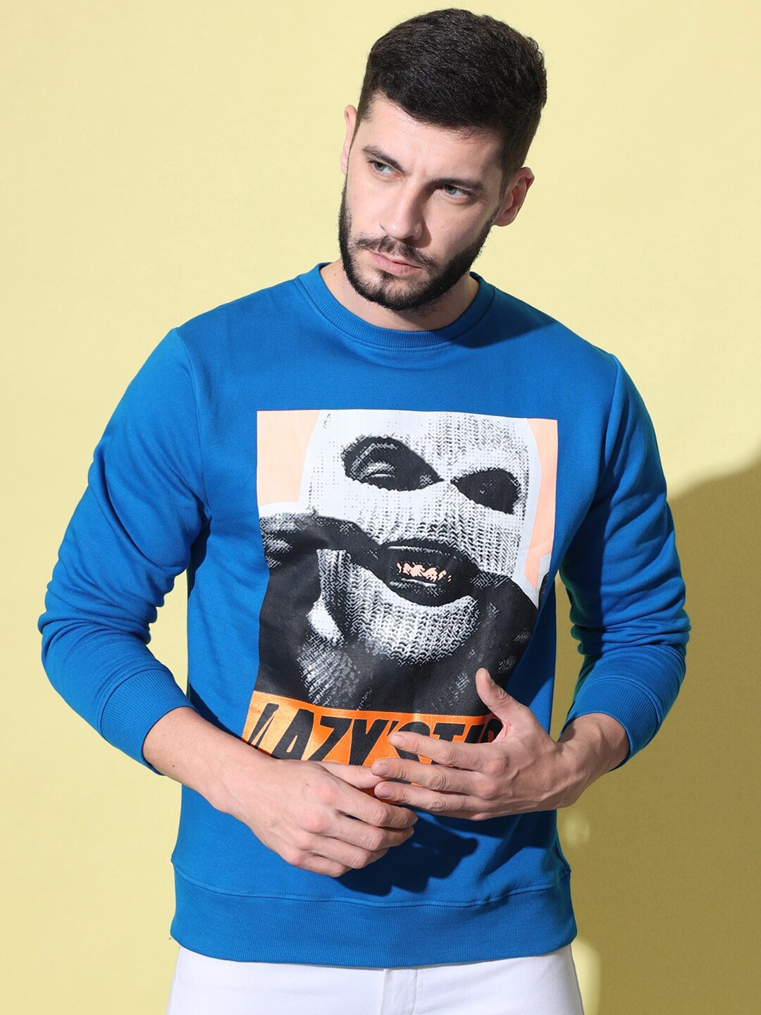 

The Dry State Men Printed Sweatshirt, Blue