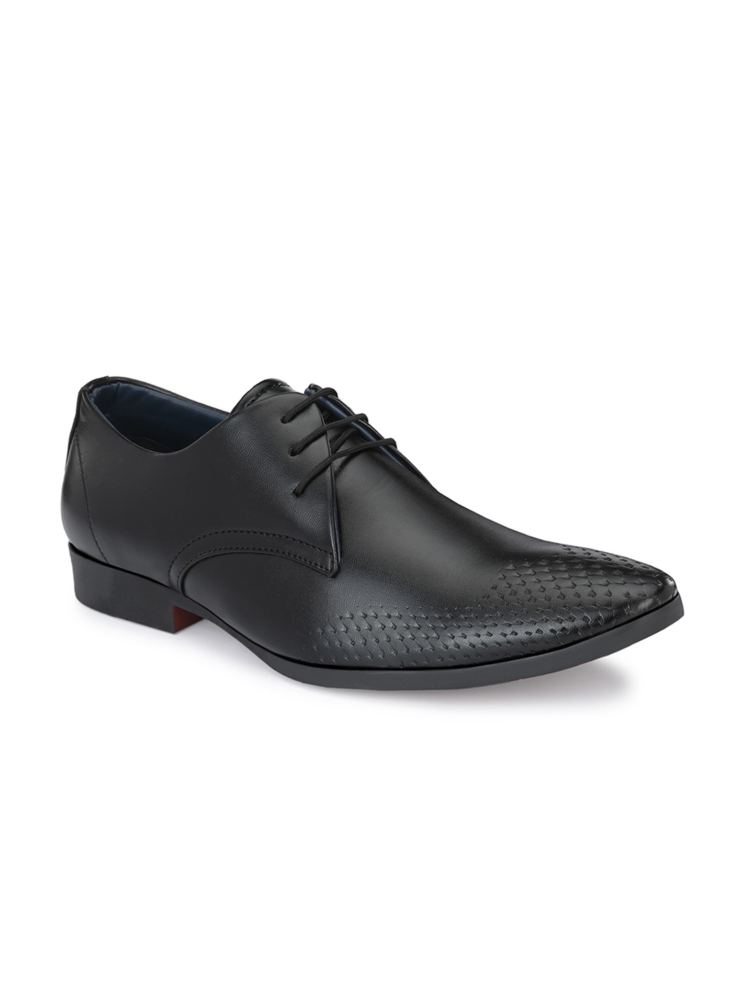 

Azzaro Black Men Black Solid Formal Derbys