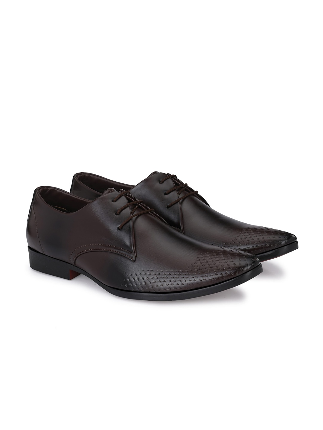 

Azzaro Black Men Brown Solid Synthetic Leather Formal Derbys